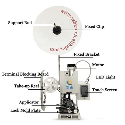 Macchina automatica per il crimping dei terminali di cavo con potenza motoria di 0,75 kW e peso di 65 kg