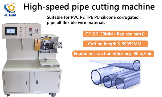 Macchina di taglio di tubi circolari in gomma PVC con efficienza di trazione dell'apparecchiatura di 90 m/min