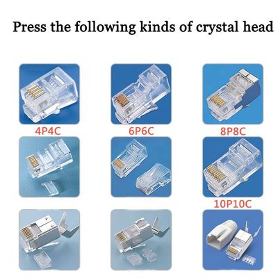 2P2C-8P8C Applicabile RJ45 Connector Crimping Machine con capacità di crimping di 0,5 T